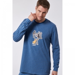 Z - Jersey cotton stretch 922 blauw-grijs